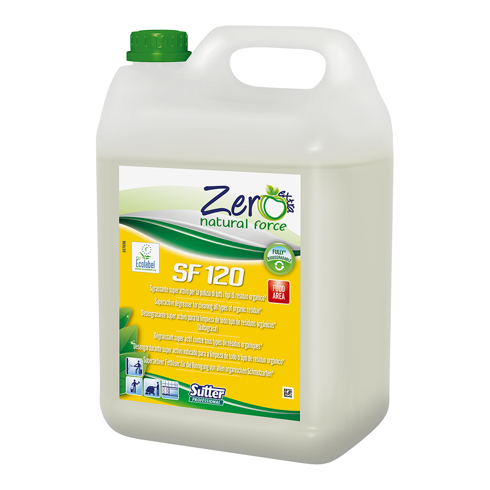 Sutter S.F. 120 Zero Detergente desengordurante cáustico vegetal para limpeza profunda HACCP