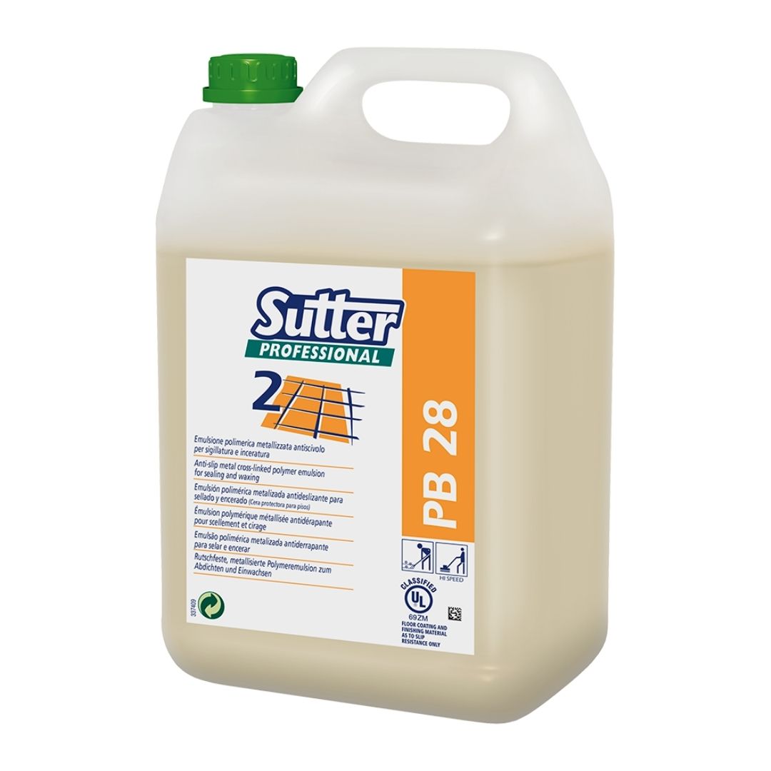 Sutter PB 28 - Emulsão polimérica metalizada antiderrapante auto brilhante para pavimentos