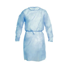 Bata Visita Polipropileno Azul com punhos elásticos para utilização hospitalar em Embalagens de 100 Unidades