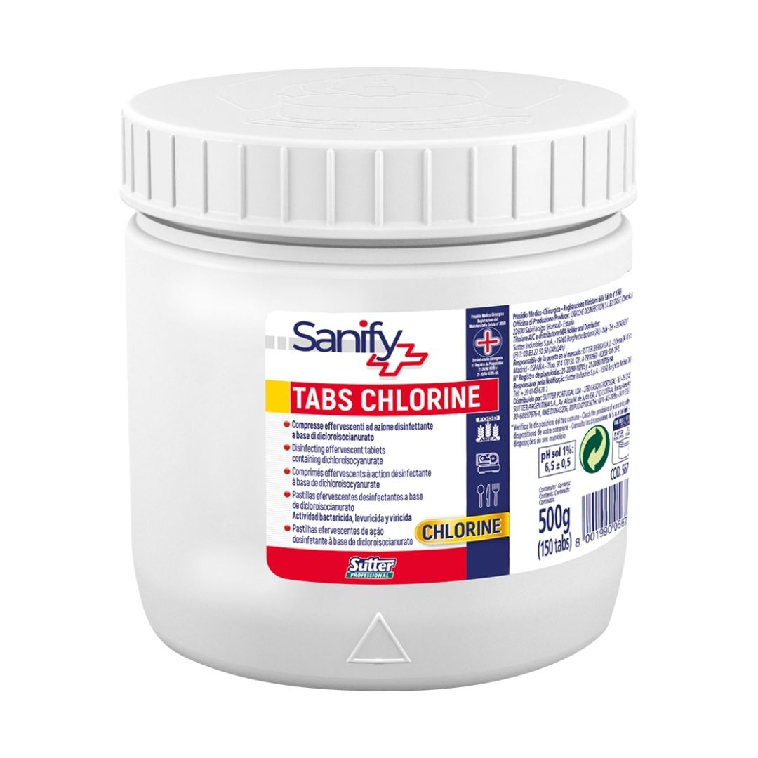 Sutter Tabs Chlorine - Pastilhas desinfetantes cloradas para superfícies duras