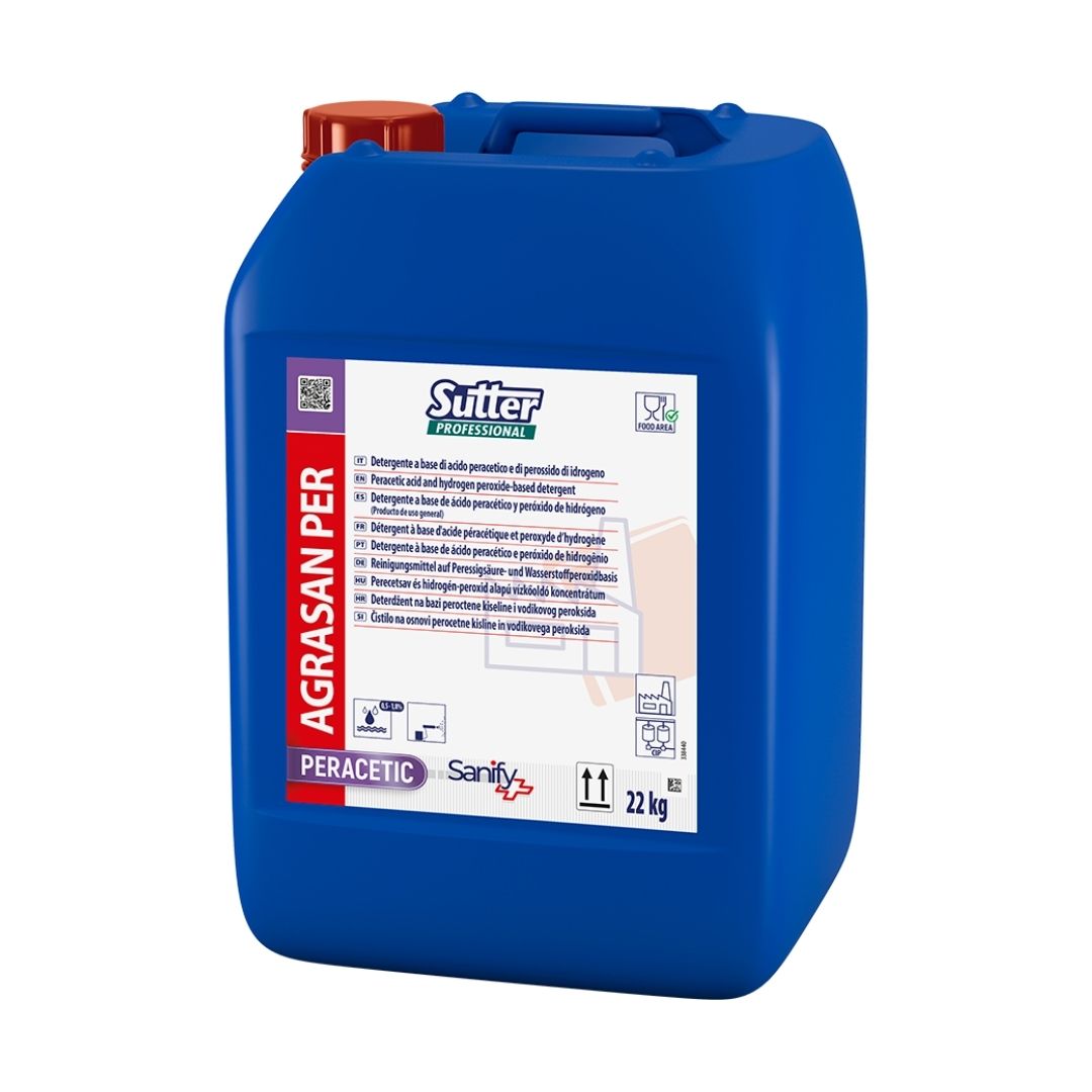 Sutter Agrasan Per - Detergente desinfetante com ácido peracético para indústria alimentar e CIP