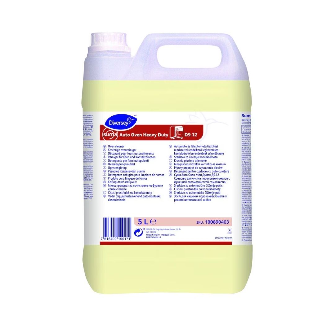 Diversey Suma Auto Oven Heavy Duty D9.12 - Detergente concentrado para limpeza automática de fornos com sujidade difícil