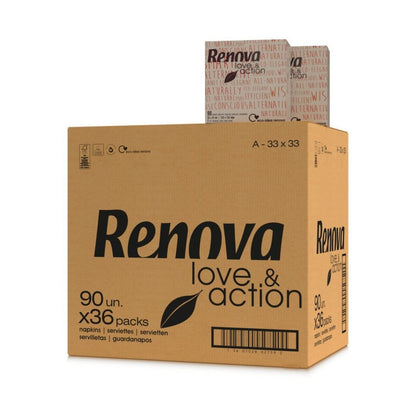 Renova Guardanapo Love & Action 33x33 2 Folhas