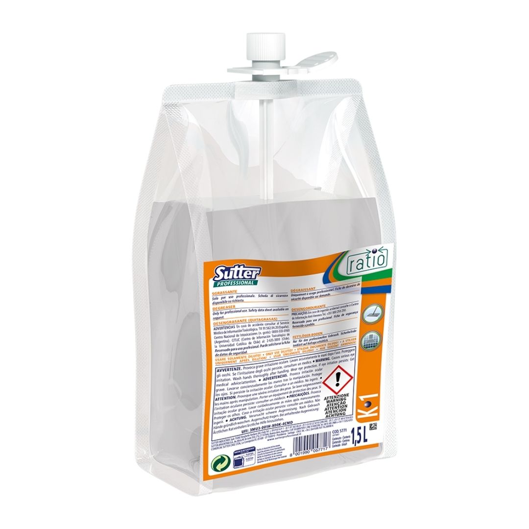 Sutter K-1 - Desengordurante ultraconcentrado RATIO para pavimentos e superfícies alimentares